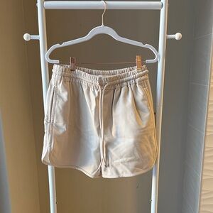 SOLD A.L.C. Women's Tan Faux Leather Shorts